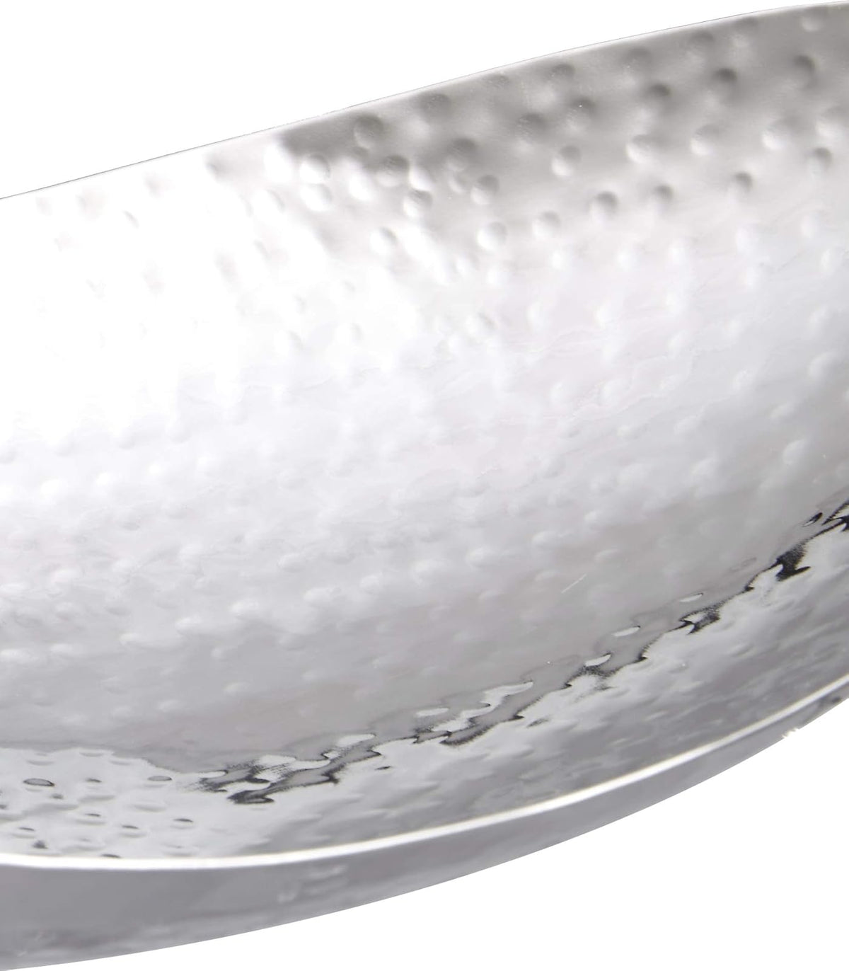 Elegance Hammered - Frutero ovalado de acero inoxidable de 14-1/2 x 8 pulgadas