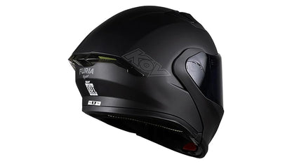 KOV Casco Furia Negro Mate Lente Interno ABATIBLE para Moto Certificado Dot