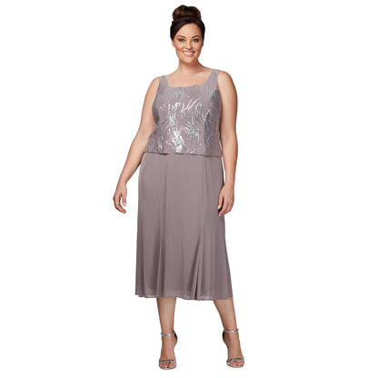Alex Evenings Vestido Largo de Chamarra Mock Vestido para Ocaciones Especiales para Mujer