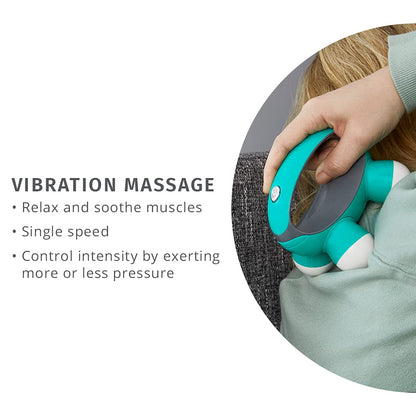 Homedics Mini Masajeador de Mano Quatro con Vibración, Battery Operated (Color puede variar)