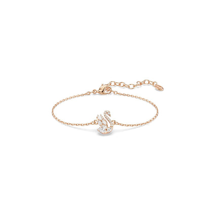 Pulsera Swarovski Swan, Mixtos, Swan, Blanco, Oro rosa-tSwarovski Chapado en uno