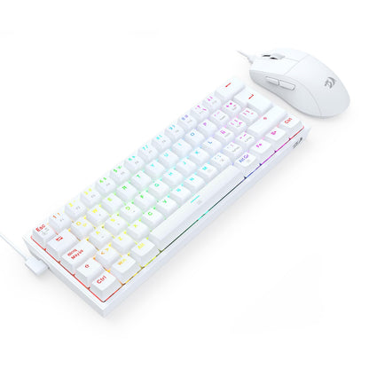 Redragon Combo Gamer S143 Mouse K1ng M724 Y Teclado Fizz K617 RGB (Blanco)