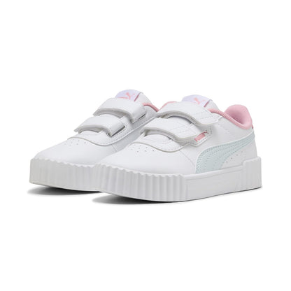 PUMA Carina 3.0 V PS Tenis para Niña - 20.0 cm - PUMA White-Sea Glass