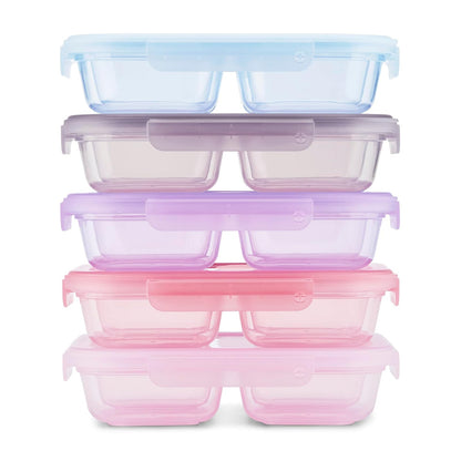 Ello Snap & Nest - Recipientes de plástico divididos de 2 tazas, 10 | Contenedores de plástico divididos, 10 piezas. Sin BPA, ideal para preparar comidas, aperitivos en porciones y sobras. Apto