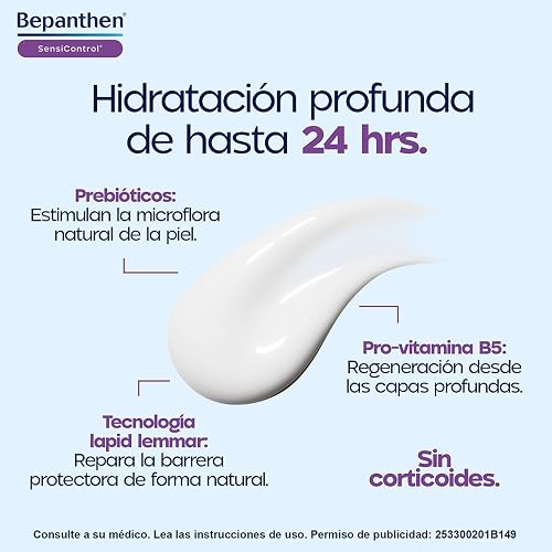 Bepanthen SensiControl crema hidratante de uso diario para piel atópica/eccema con Dexpantenol 5%