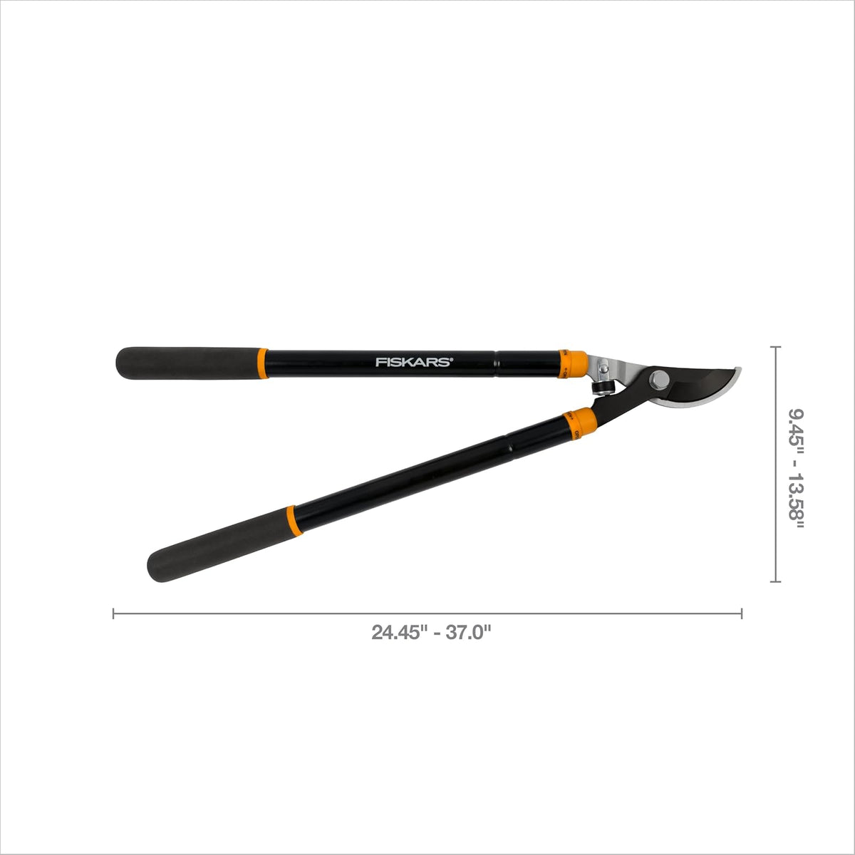 Fiskars - Loppers para Recortar árboles, Resistente, con Mango Extensible (Rango de 24.5 a 37 Pulgadas), Cortador de Ramas de árbol de Hoja de Acero de derivación Afilada de hasta 1.5 Pulgadas de