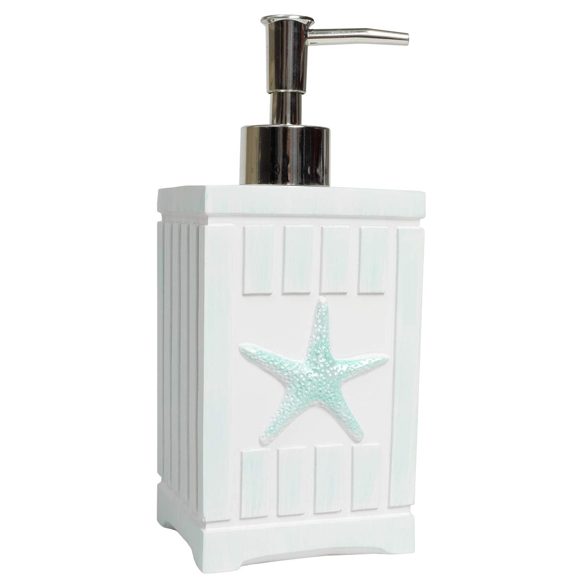 Sweet Home Collection - Juego de Accesorios de baño, Colecciones únicas, Modernas, clásicas, contemporáneas, Decorativas, Hermosos diseños, decoración para Tina, jabonera, Junto al mar - 1 Piece - Lotion Pump - Soap Dispenser - Conchas de playa