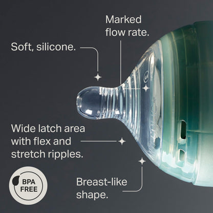 Tommee Tippee Tetinas Advanced Anticólicos, Flujo Medio, 3m+ | Paquete de 2, Tipo Pecho para Agarre Natural, Silicona Suave, Libre de BPA