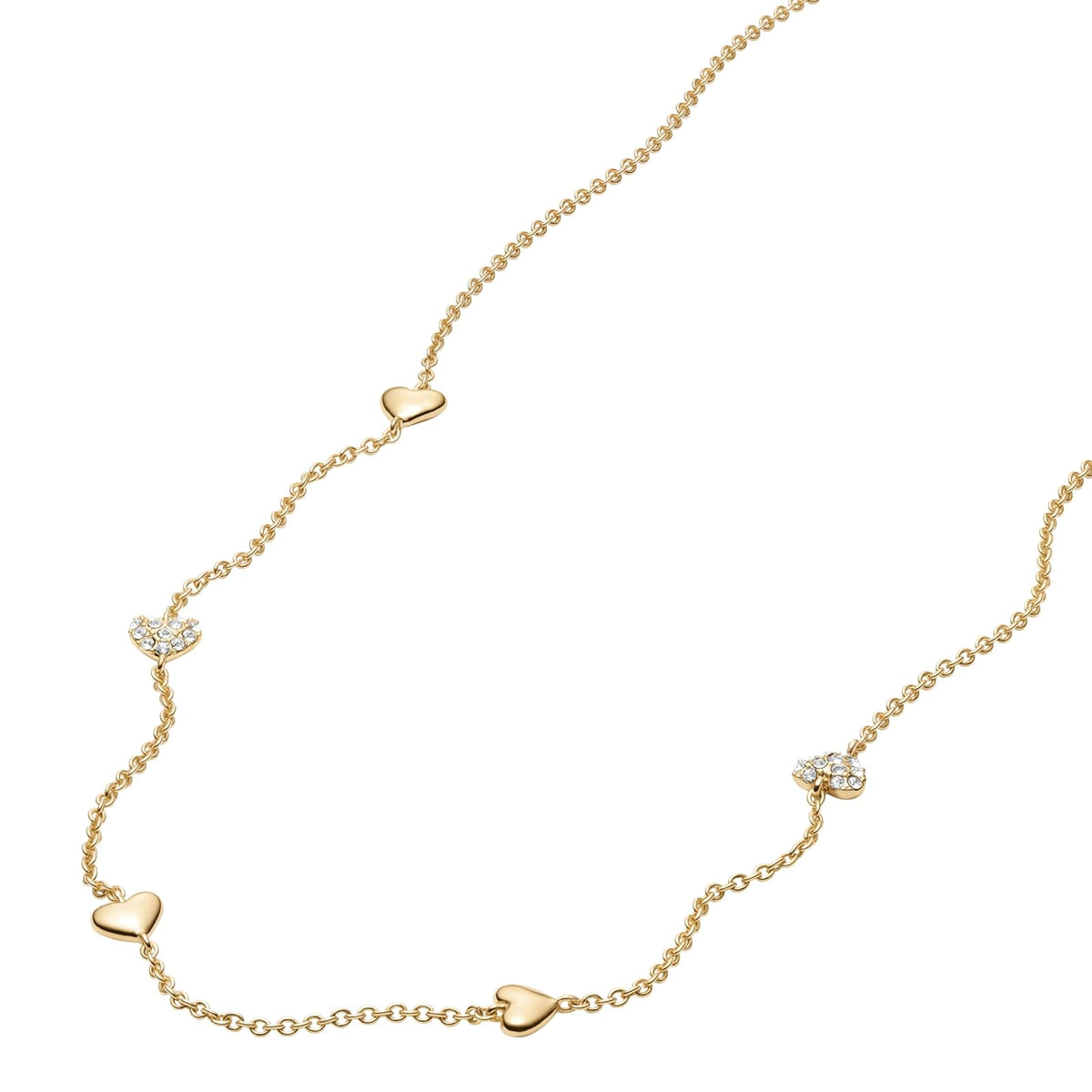 Collar Fossil Sutton JA7298710 de latón de color dorado para dama