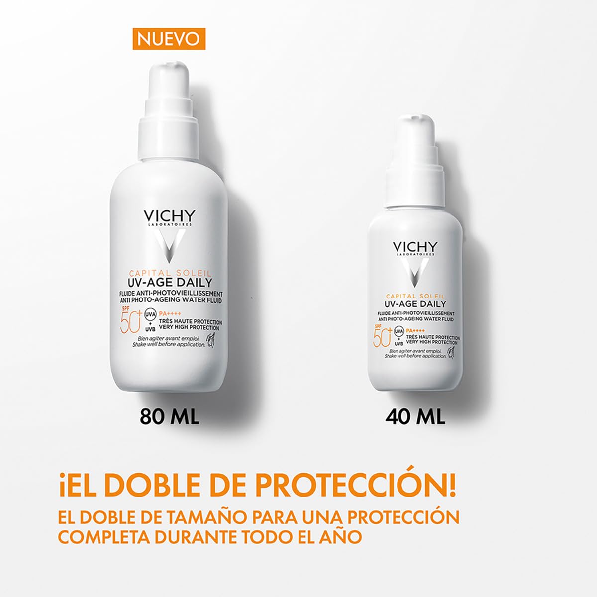 Vichy Capital Soleil UV-Age Daily FPS50+ Protector Solar Facial Uso Diario, 80 ml