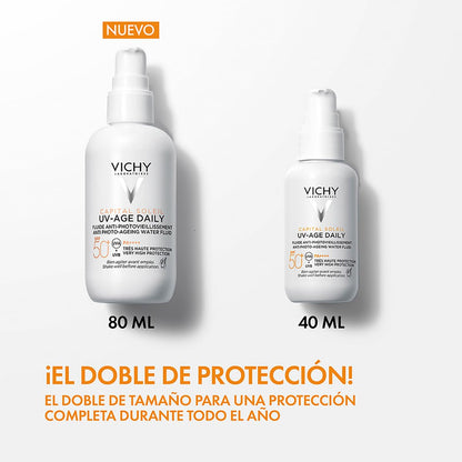Vichy Capital Soleil UV-Age Daily FPS50+ Protector Solar Facial Uso Diario, 80 ml