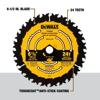 DEWALT DWA161224 Disco de Sierra Circular 6-1/2 pulgadas