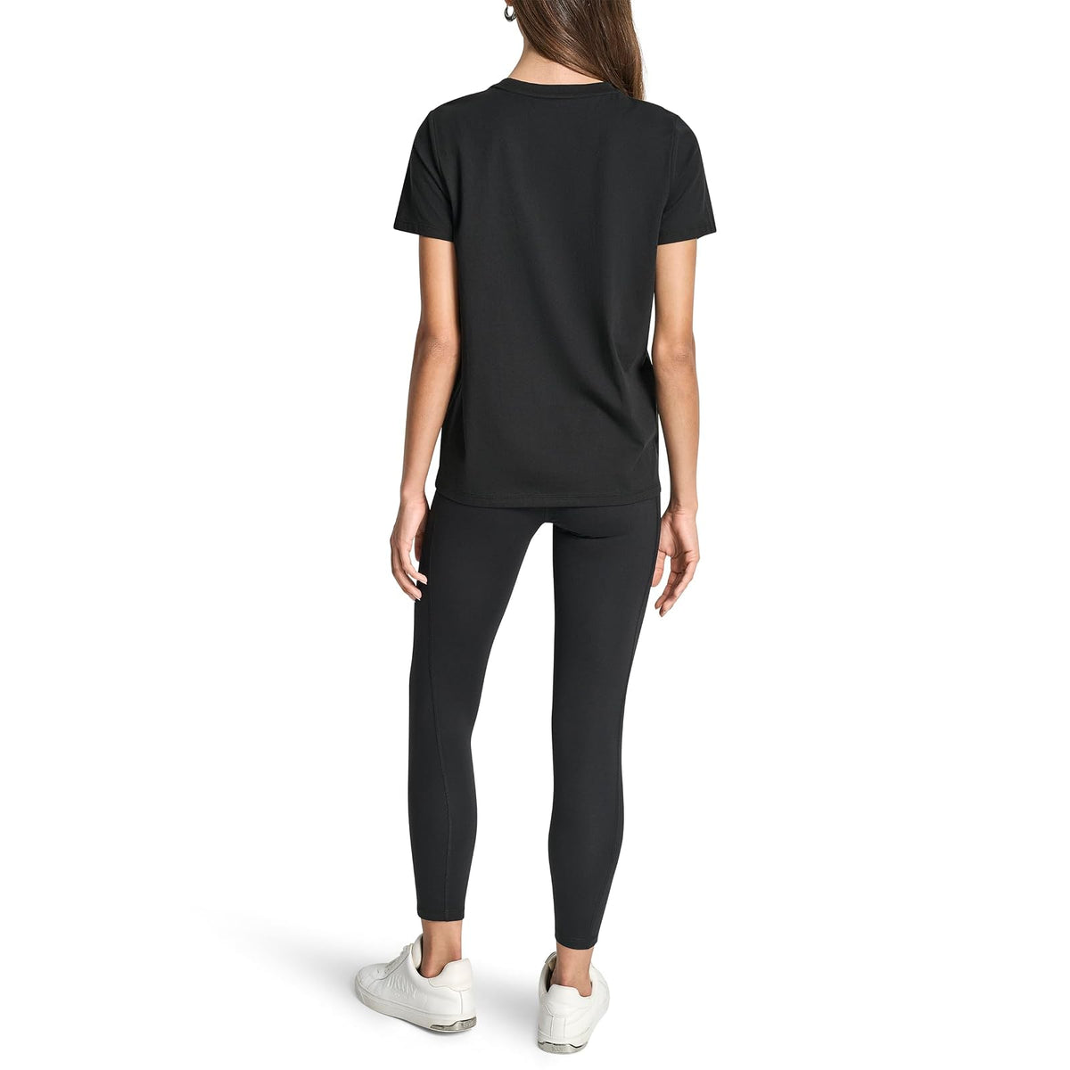 DKNY - Camiseta de Manga Corta con Logotipo de Purpurina para Mujer