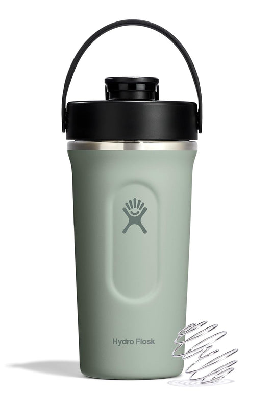 Hydro Flask - Botella de acero inoxidable aislada para gimnasio preentrenamiento y proteínas, 24 onzas, color verde agave