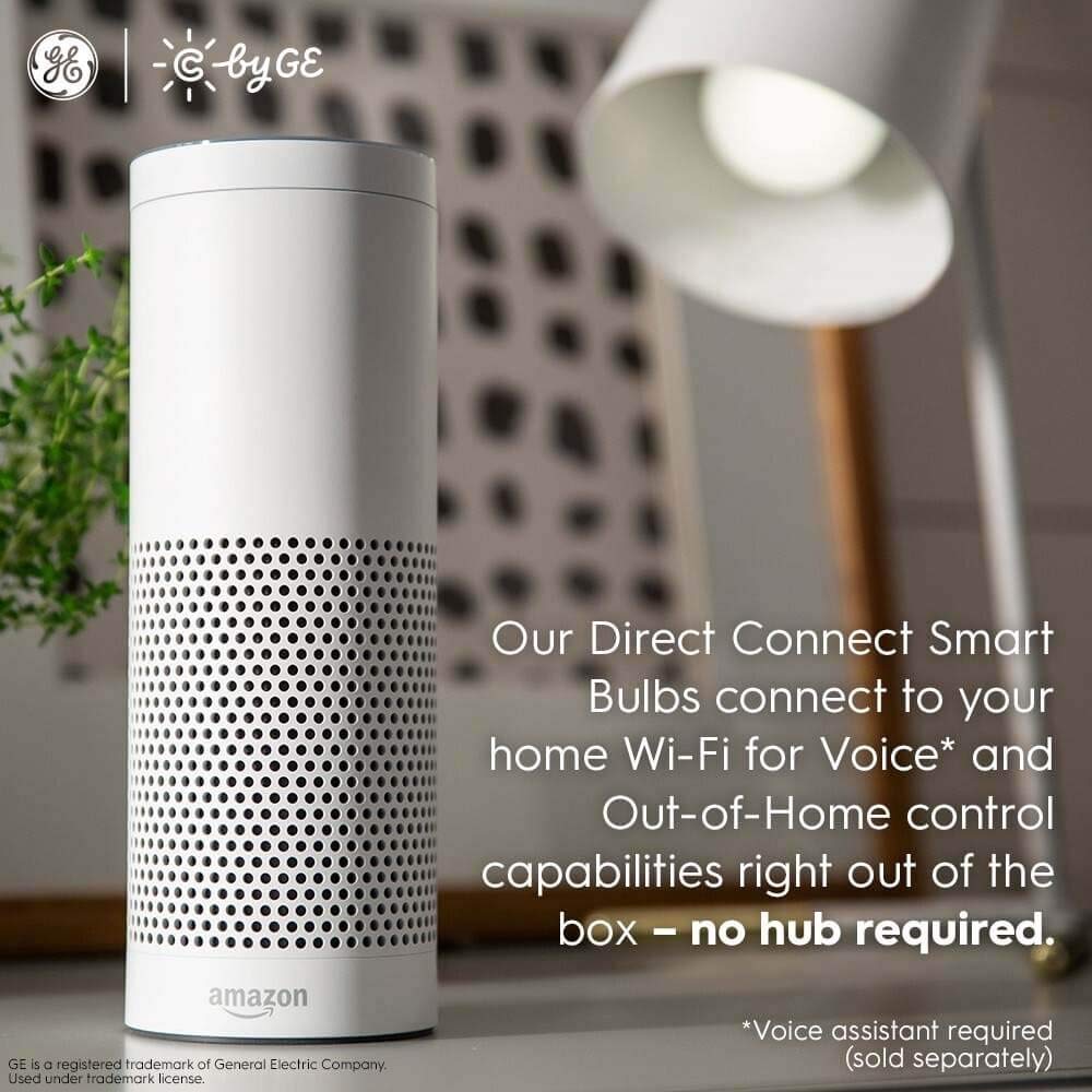 C by GE Soft White Direct Connect Light Bulbs (2 A19 Smart LED Bulbs), 60W Replacement, 2-Pack, Bluetooth Light Bulb, Wi-Fi Light Bulb, Smart Light Bulb Works With Alexa and Google Home without a Hub