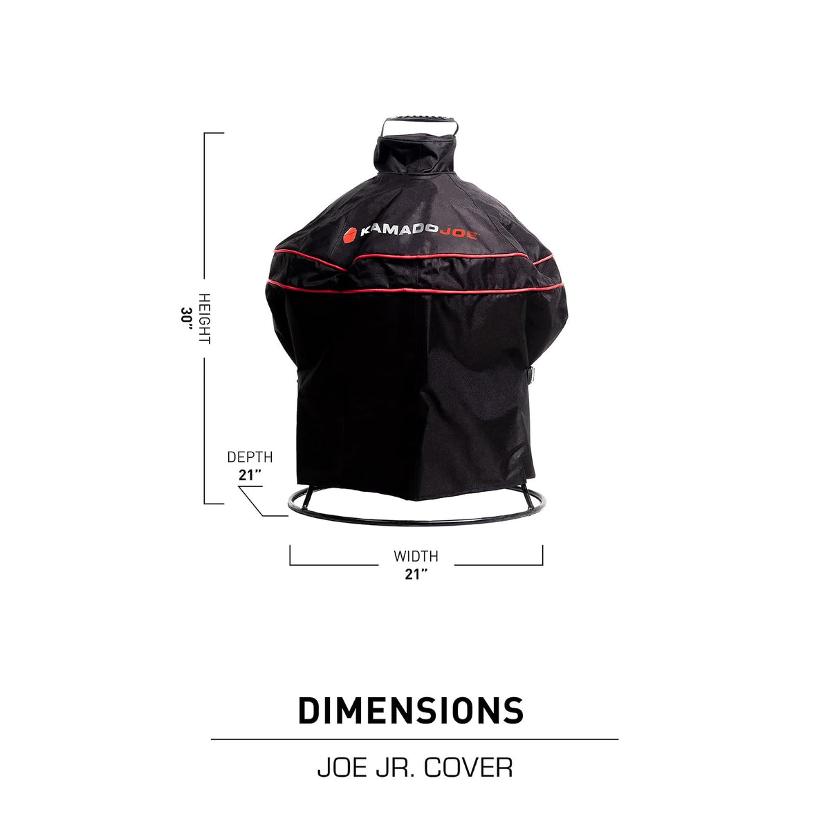 Kamado Joe Joe Jr KJ15080420 - Barbacoa portátil de cerámica de carbón Vegetal de 34,3 cm con asa Superior y Doble Costura en Color Negro