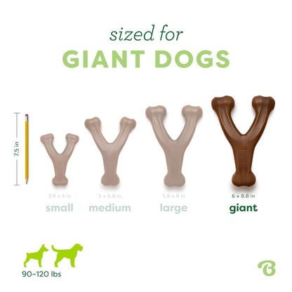 Benebone Wishbone Juguete masticable Duradero para Perros para masticadores agresivos, maní Real, Fabricado en Estados Unidos, Gigante