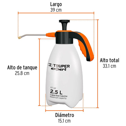Truper Expert FDO-2X Fumigador doméstico de 2.5 litros Mango ergonómico