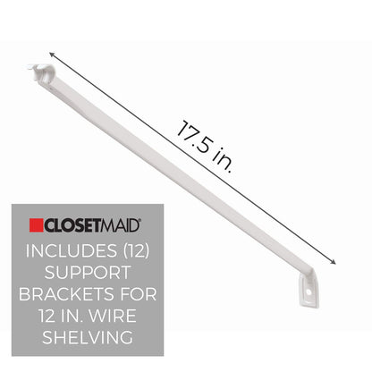 ClosetMaid 21775 12-Inch Support Brackets for Wire Shelving, 12-pack