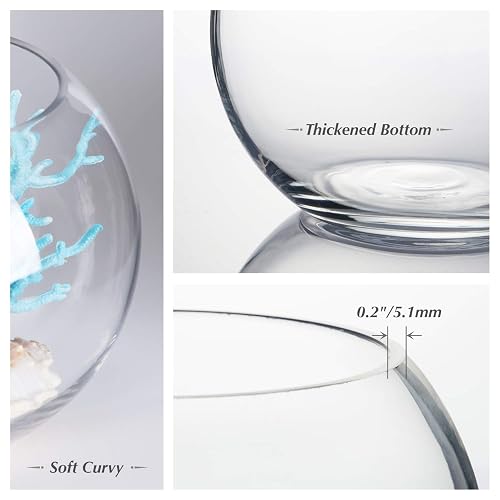 WGV tazón de vidrio transparente con jarrón, 15,24 cm
