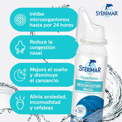 Stérimar Solución Nasal Hypertonic 100 ml. | Recomendado para Congestión Nasal Severa. Uso de 10 a 15 Días. Tu Aliado Contra el Resfriado.100% Natural.