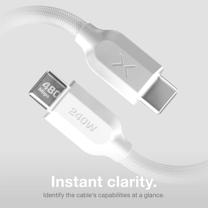 NOCO XGrid XC1: Cable USB-C a USB-C de 240 W – Carga rápida, Certificado USB-IF, Chip E-Marker, Datos 480 Mbps, UltraFlex Trenzado con Silicona, Diseño Resistente de 1 m