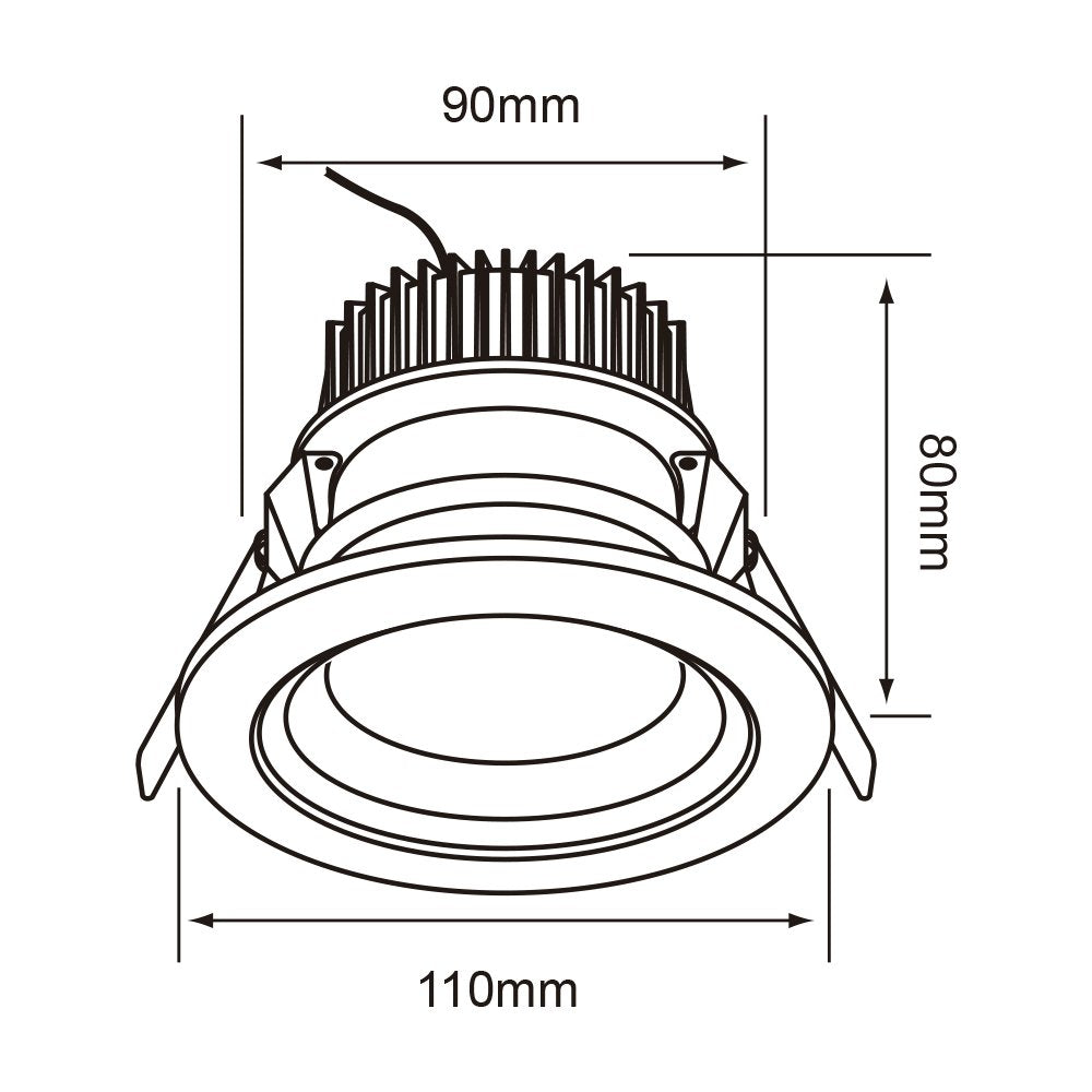 Tecnolite - Lámpara de interior LED atenuable para empotrar, 13 W, Luz blanca neutra