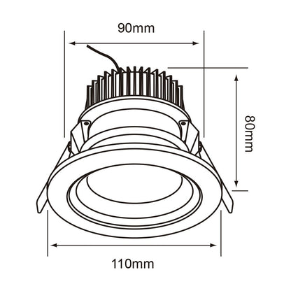 Tecnolite - Lámpara de interior LED atenuable para empotrar, 13 W, Luz blanca neutra