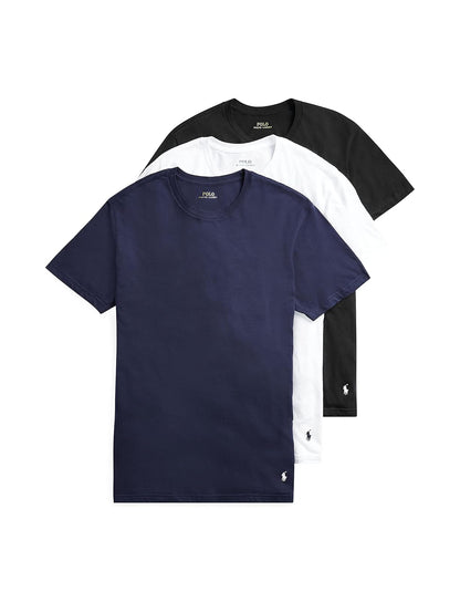 Polo Ralph Lauren Playera de Algodón Cuello Redondo para Hombre - M - Cruise Navy - White, White - Cruise Navy, Polo Black - White