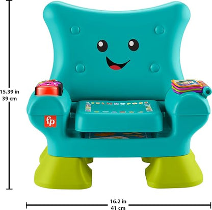 Fisher-Price Ríe y Aprende Silla de Aprendizaje Musical 1+ Años | Detecta cuando el bebé se sienta o levanta; 3 niveles Smart Stages, +120 canciones