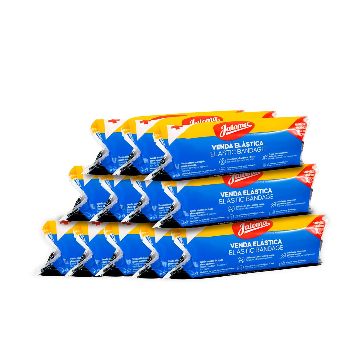 Jaloma | Venda elástica de 15 cm, resistente y fresca, compresión, pack c/12 pzas