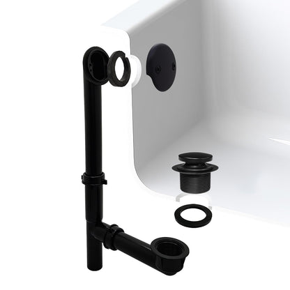 Westbrass 593144-01 Desagüe de baño con punta tubular de 1-1/2 pulgadas, color negro, latón pulido, Negro mate