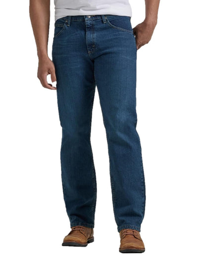 Wrangler Authentics Jean de Corte Holgado para Hombre - Militar Azul Flex - 36W x 30L