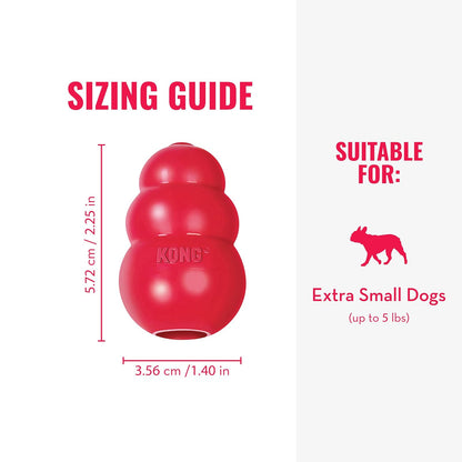 Kong Interactive Classic Toy, Color Rojo, Extra Chico