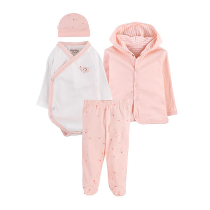 Baby Creysi Conjunto Manga Larga para Niña Pack de 4 Algodón Hipoalergénico