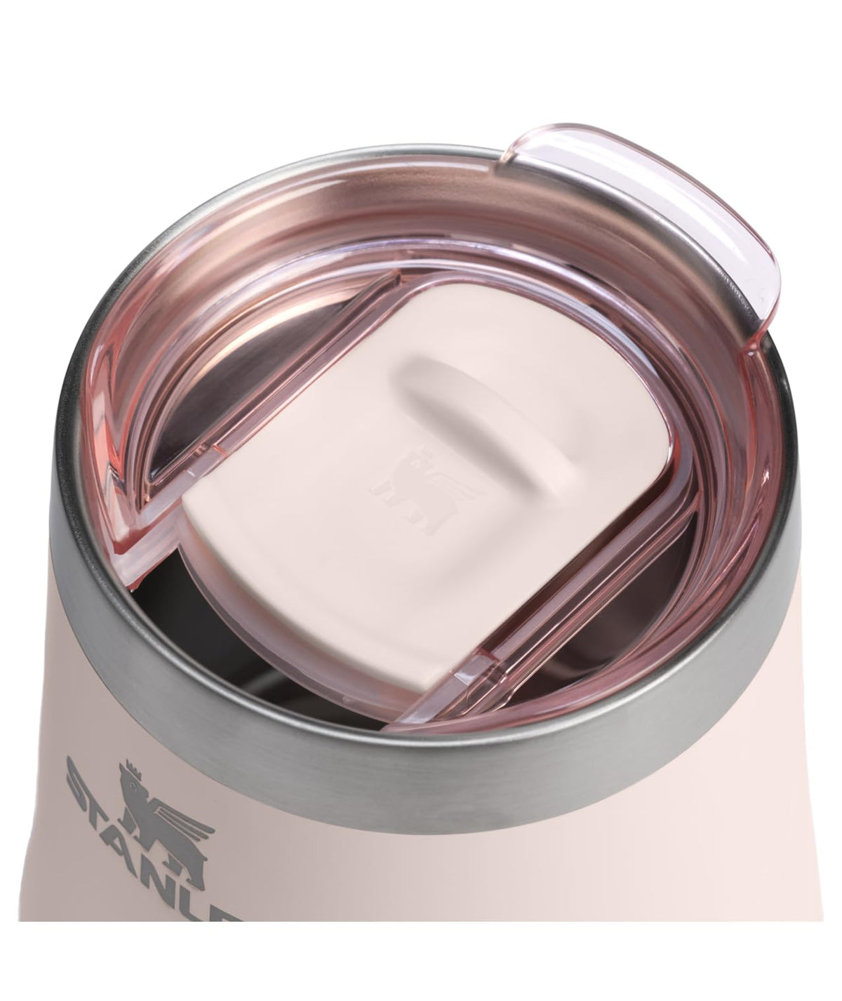 Stanley The Reserve - Vaso de vino texturizado | 11 onzas | Tapa a prueba de salpicaduras, bebidas frías y taza de cóctel, copa de vino de acero inoxidable aislada | cuarzo rosa brillante