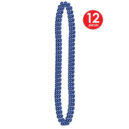 Beistle 50570-B One Dozen 33-inch Long Beaded Necklaces, Party Accessory, 7mm Beads, Blue