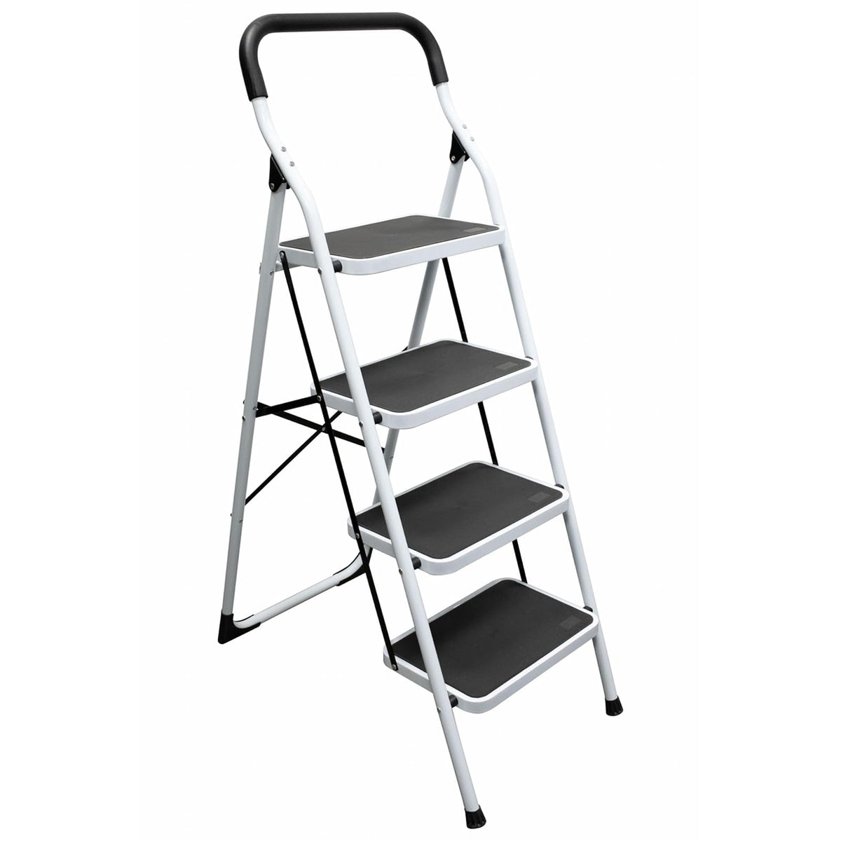 Surtek ETT4 Escalera Tubular Plegable Tipo Taburete de Acero de 4 escalones