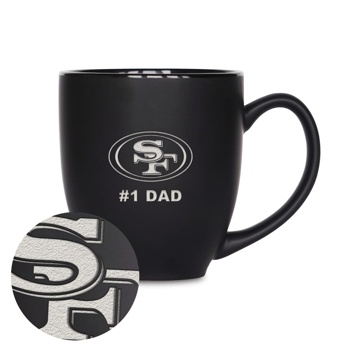 Rico Industries Taza de Cerámica NFL Grabada con Láser 16 oz - San Francisco 49Ers