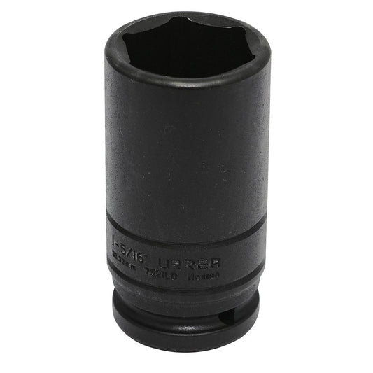 Urrea 7521LD Dado de impacto largo pared delgada cuadro de 3/4", 6 puntas, en pulgadas, 1-5/16"