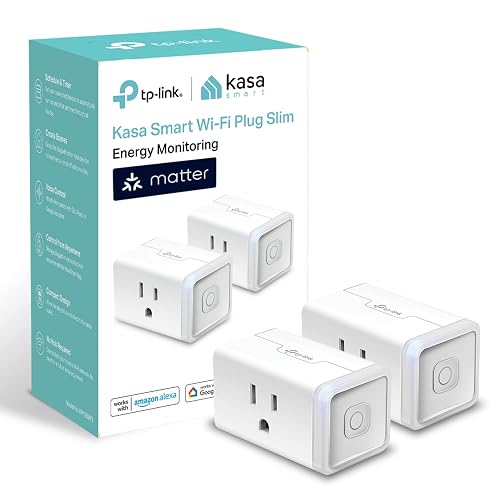 Kasa Smart Plug, compatible con materia, monitoreo de energía, diseño compacto, 15 A/1800 W Max, configuración súper fácil, funciona con Apple Home, Alexa y Google Home, certificado UL, 2.4 G Wi-Fi