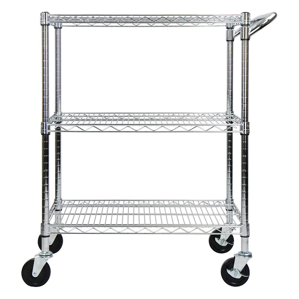 Oceanstar AUC1460 3-Tier Heavy Duty All-Purpose Utility Cart, Chrome