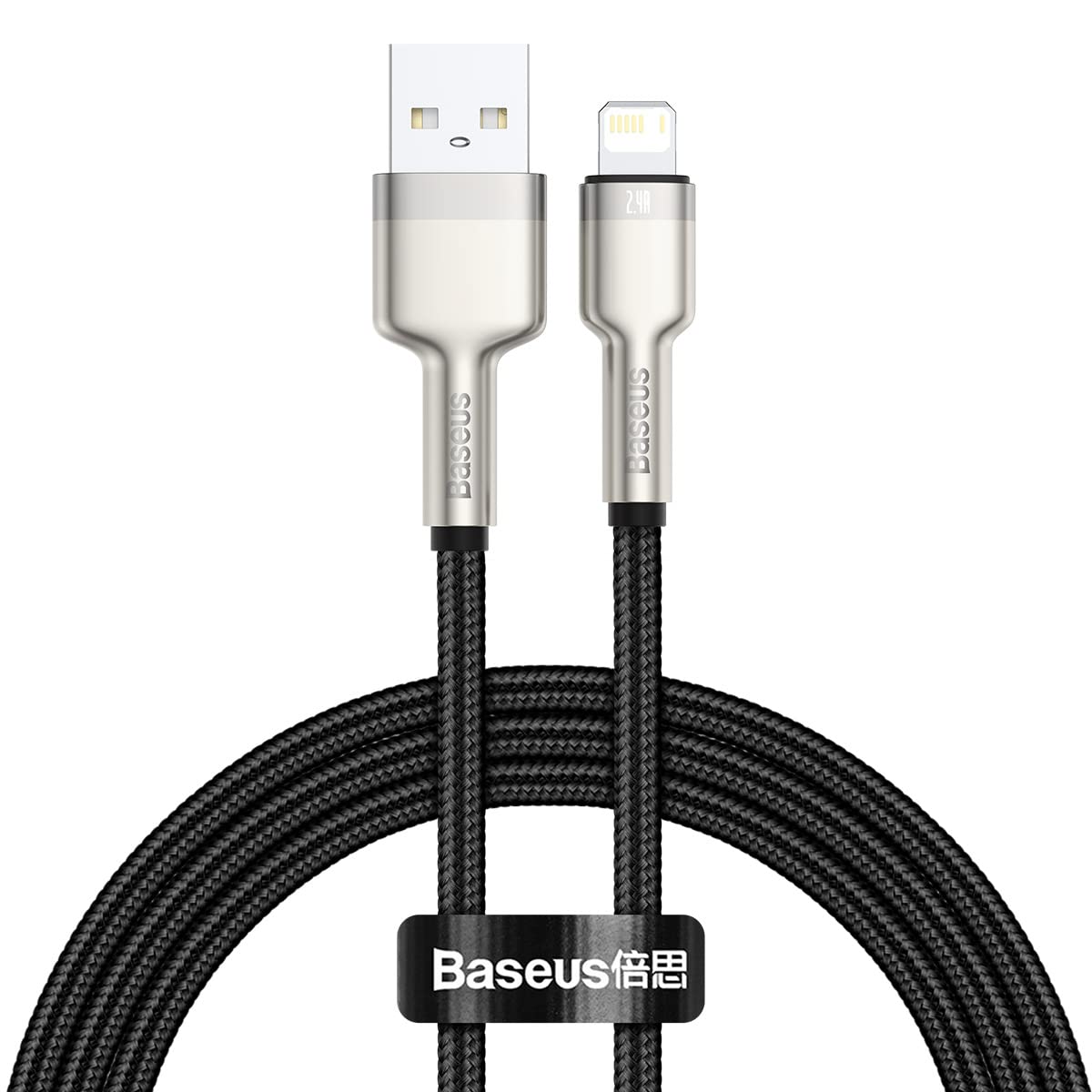 Cable De Datos Usb A Lightning 2.4a 1m Metal Negro Baseus