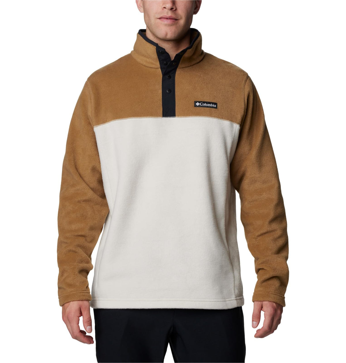 Columbia Steens Mountain Half Snap II Chamarra Polar para Hombre - Dark Stone - Delta - Black - M