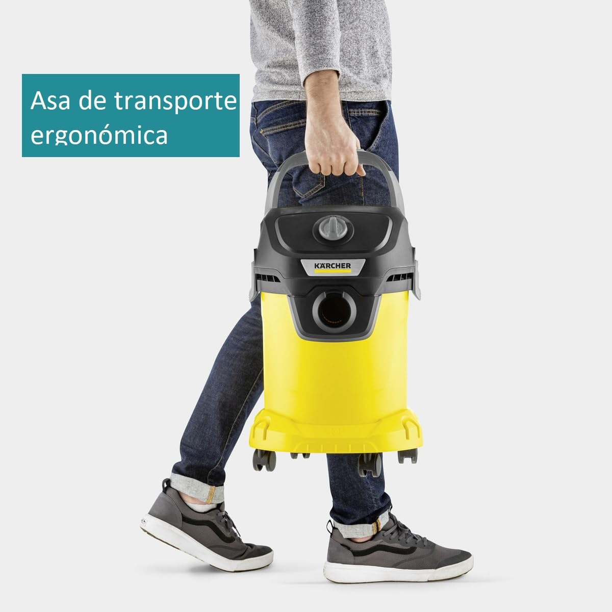 Kärcher Aspiradora depósito de plástico de 17 l, Cable de 4 m, Filtro de Cartucho de una Pieza KWD-3