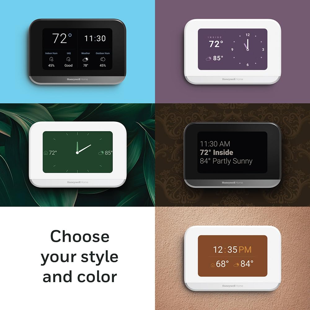 Honeywell Home X7S - Termostato Inteligente con detección Avanzada de ocupación, monitoreo de Humedad y Pantalla táctil Personalizable, Color Negro