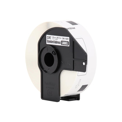 Brother DK1201 - Etiquetas de dirección enrolladas estándar troqueladas para impresoras QL, paquete de 3 (DK12013PK), color blanco, 24 rollos (DK120124PK)