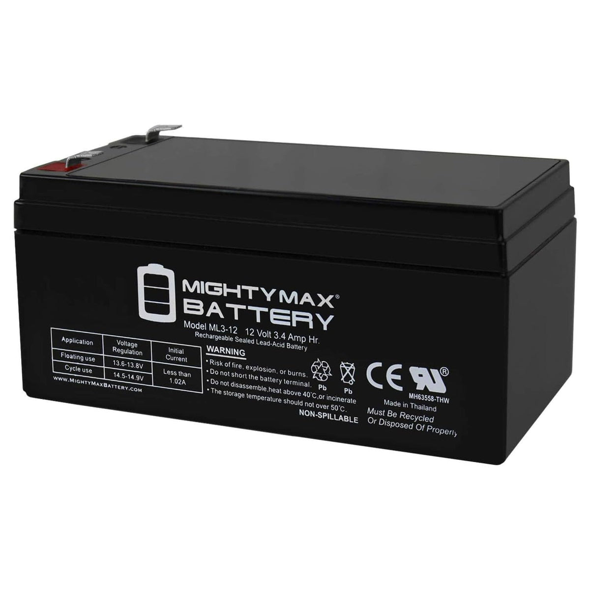 Mighty MAX Battery ML3-12 Volt 3 AH SLA Battery Brand Producto