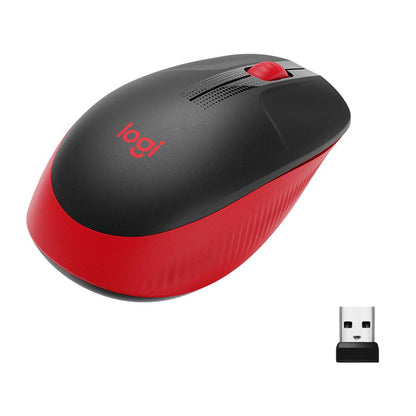 Logitech M190 Mouse Inalámbrico Ambidiestro - Rojo - Mouse Inalámbrico