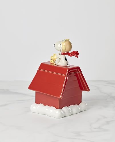 Lenox Chef Snoopy - Tarro para galletas | Porcelana duradera | Tamaño de 17.14 x 17.14 x 11.5 pulgadas | Regalo coleccionable para fanáticos de los cacahuetes